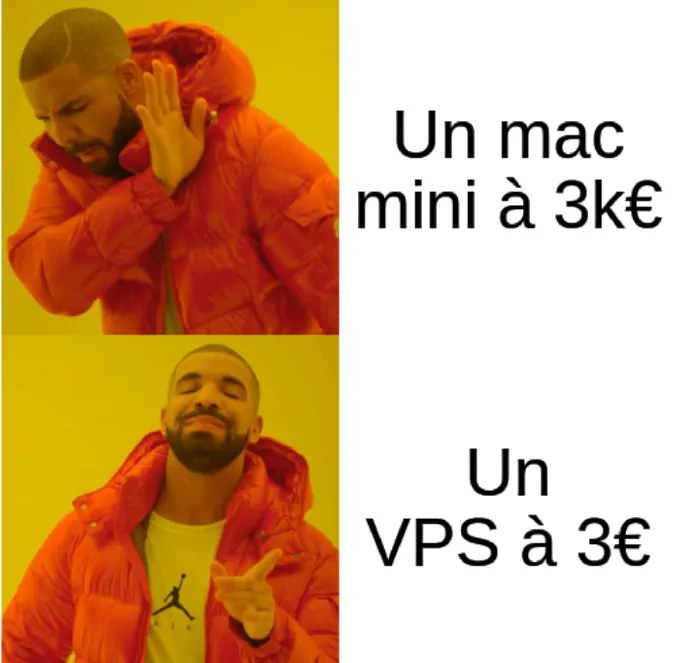 Meme qui résume mon choix du cheap VPS
